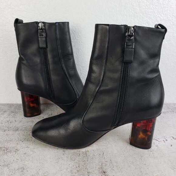 Kurt Geiger London Stride 70 Bootie Smooth Leather Black size 38 US 7.5 Heels - Picture 13 of 16